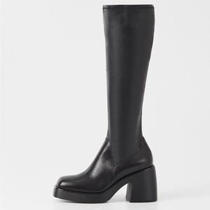 Vagabond Brooke Tall Boots — 38 (8) — Black Leather Knee High